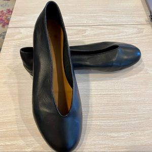 Chloe, black leather ballet flats size 40 1/2